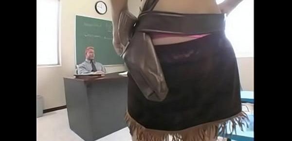  The amazing blonde hottie is busted and fuck teacher as punishment